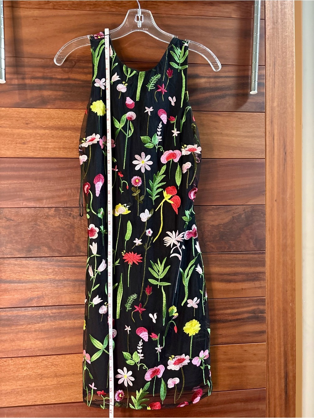 NWT Sam Edelman Black Dress with Multicolor Floral Embroidery